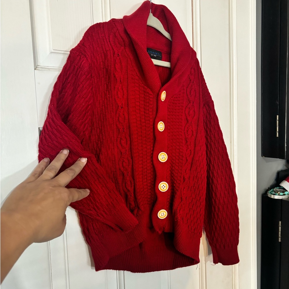 Red sweater treasured for holidays! Free with regular priced item bundle. Size 8